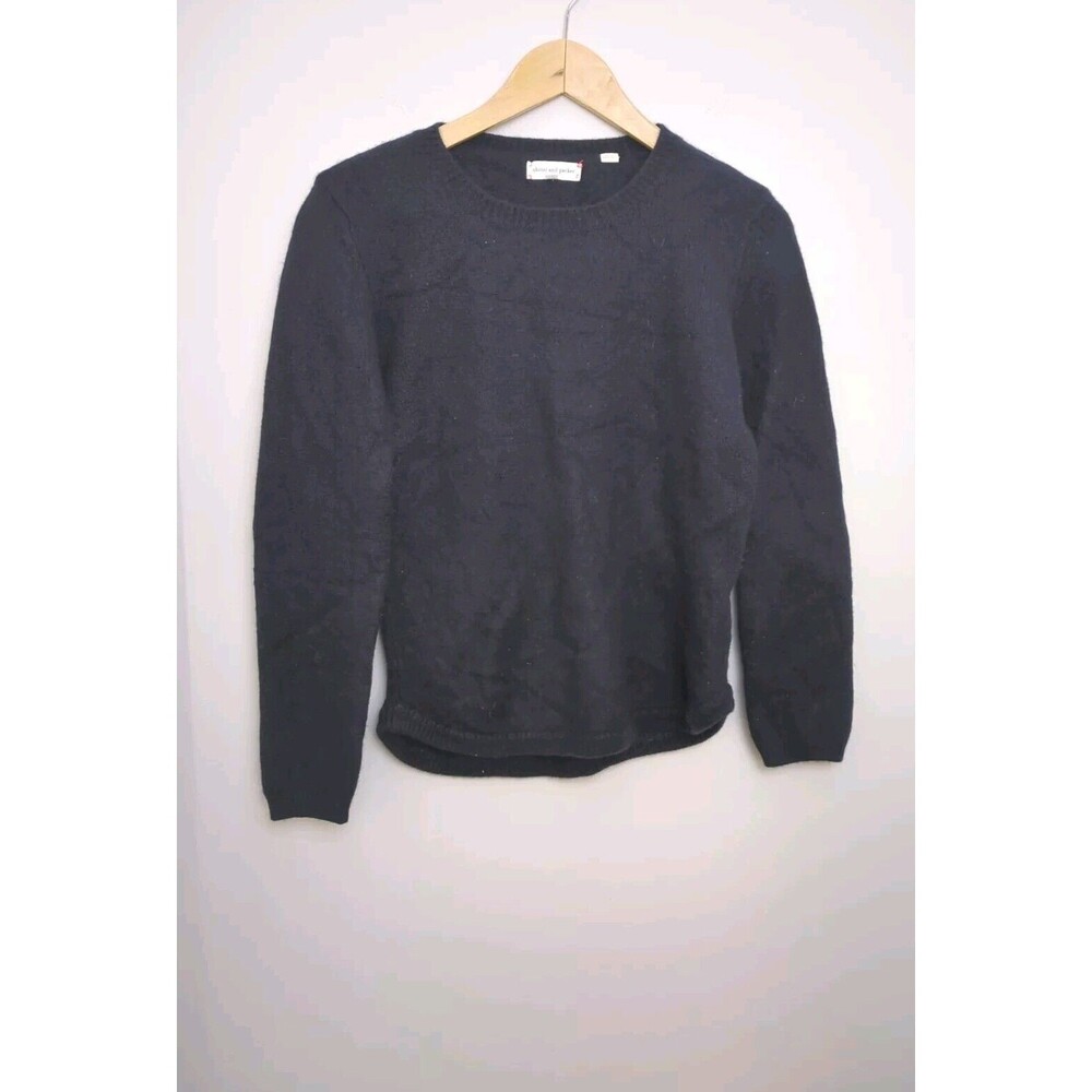 Chinti and Parker SZ M 100% Cashmere Navy Crew Neck Sweater Equestrian Country